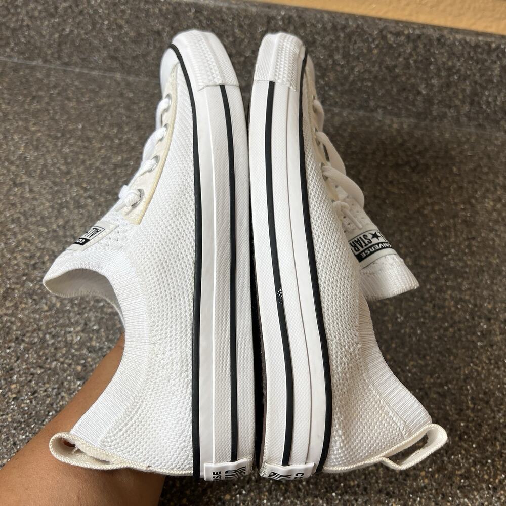 Converse All Star White Knit Canvas Womens Sz 9.5 Sneaker Slip On Low Top Skater - Picture 5 of 11
